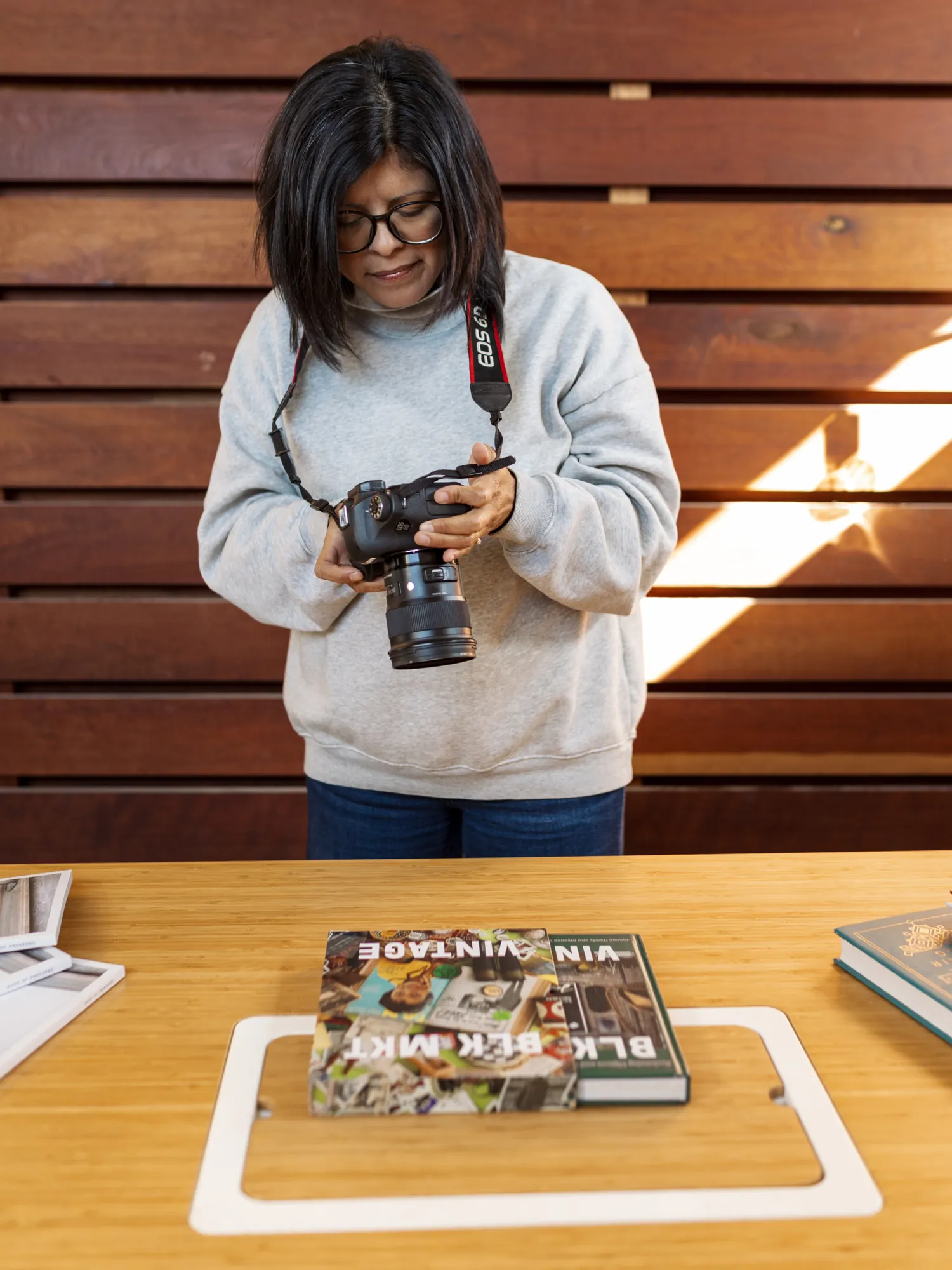 Team member with a camera